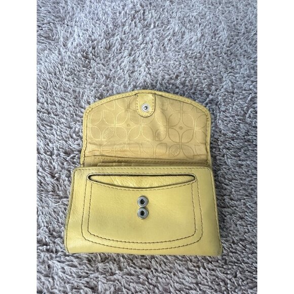FOSSIL Women's Hanover Yellow Genuine Leather Wallet - Picture 9 of 13